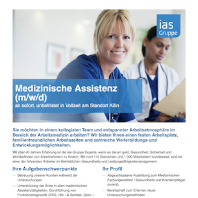 Medizinische Assistenz (m/w/d) - Köln