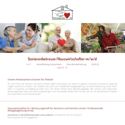 Seniorenbetreuer/Hauswirtschafter m/w/d