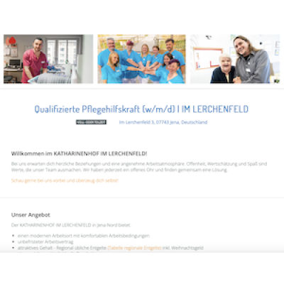 Qualifizierte Pflegehilfskraft (w/m/d) | IM LERCHENFELD