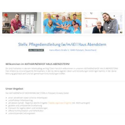 Stellv. Pflegedienstleitung (w/m/d) | Haus Abendstern