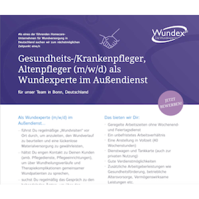 Gesundheits-/Krankenpfleger, Altenpfleger (m/w/d) als Wundexperte im Außendienst