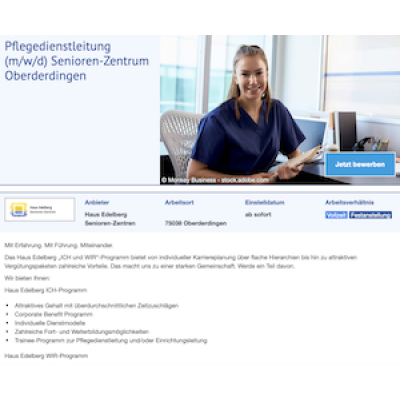 Pflegedienstleitung (m/w/d) Senioren-Zentrum Oberderdingen