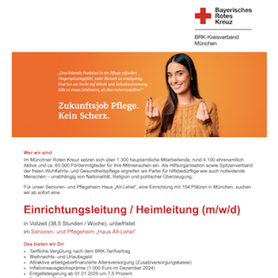 Einrichtungsleitung / Heimleitung (m/w/d) – Senioren- und Pflegeheim „Haus Alt-Lehel“