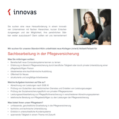 Sachbearbeitung in der Pflegeversicherung (m/w/d)