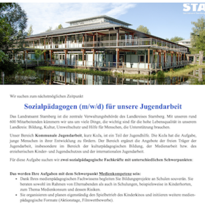 Sozialpädagogen (m/w/d) für die Jugendarbeit