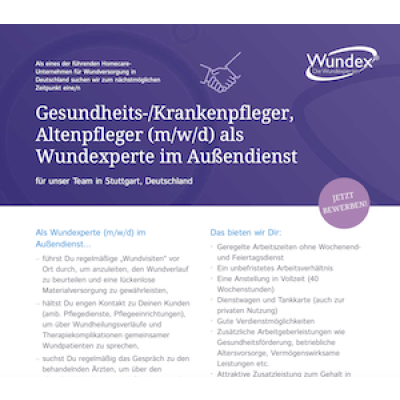Gesundheits-/Krankenpfleger, Altenpfleger (m/w/d) als Wundexperte im Außendienst