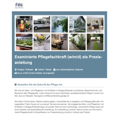 Examinierte Pflegefachkraft (w/m/d) als Praxisanleitung